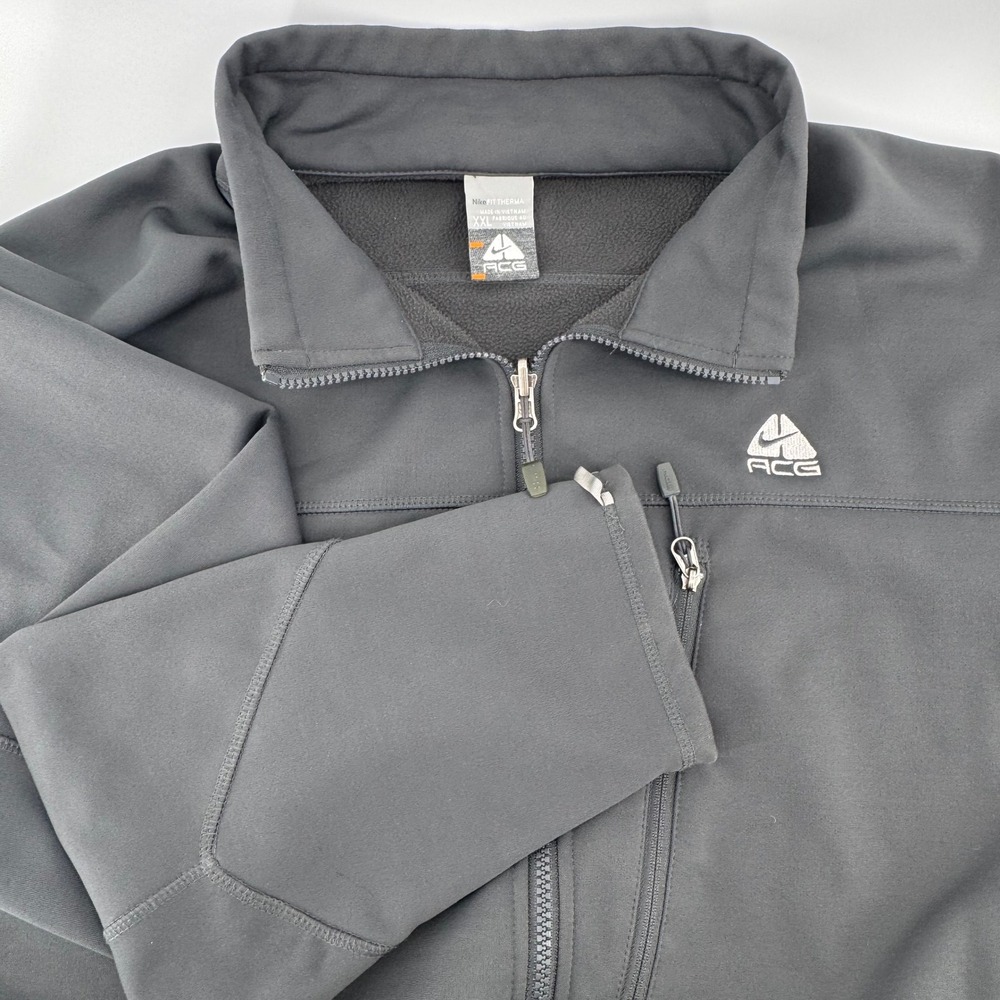 Nike ACG Fit Therma Mens XXL Charcoal Gray Softshell Full‎ Zip Fleece Jacket